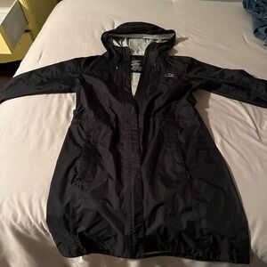 Women L.L. Bean Long Rain Jacket Coat Small